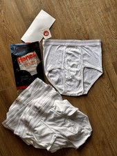 Vtg 1996 HANES Briefs Mens Tighty Whities Cotton Underwear 90s Gray Font 7 Pr 36