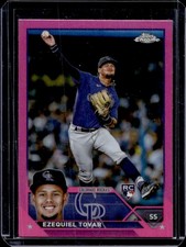 2023 Topps Chrome Ezequiel Tovar RC Pink Refractor Rookie #106 Rockies