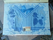 NOS Vintage Poodle MCM Retro POODLE Dog Bath Towel / Wash Cloth Set NEW USA