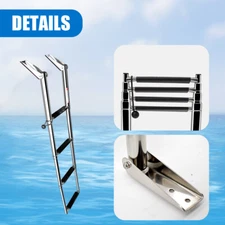 Telescoping Ladder 4 Step Boat Stainless Steel Upper Platform Deck Swim Boarding
