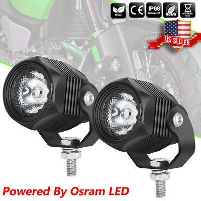 2X 2'' 20W CNC LED Round Offroad Driving Spot Light 6500K Pods UTV 4WD E-Bike ATV