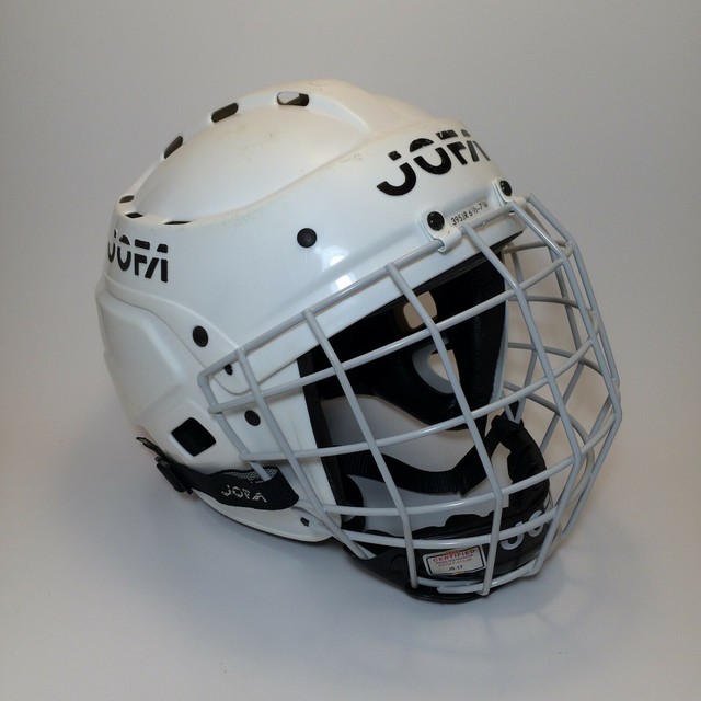 Vintage Jofa Hockey Helmet 395JR 6 1/2 7 1/4 White w/ Cage Made In
