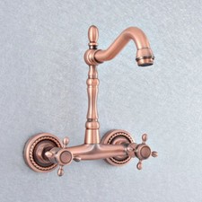 Antique Copper Double Handle/Hole Kitchen Faucet Bathroom Sink Mixer Tap 2sf857