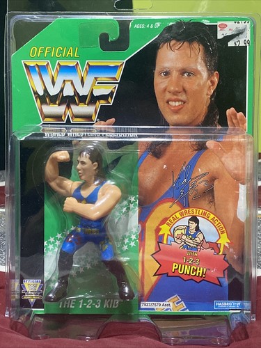 WWF Hasbro MOC 1-2-3 Kid Series 11 Green Card With...