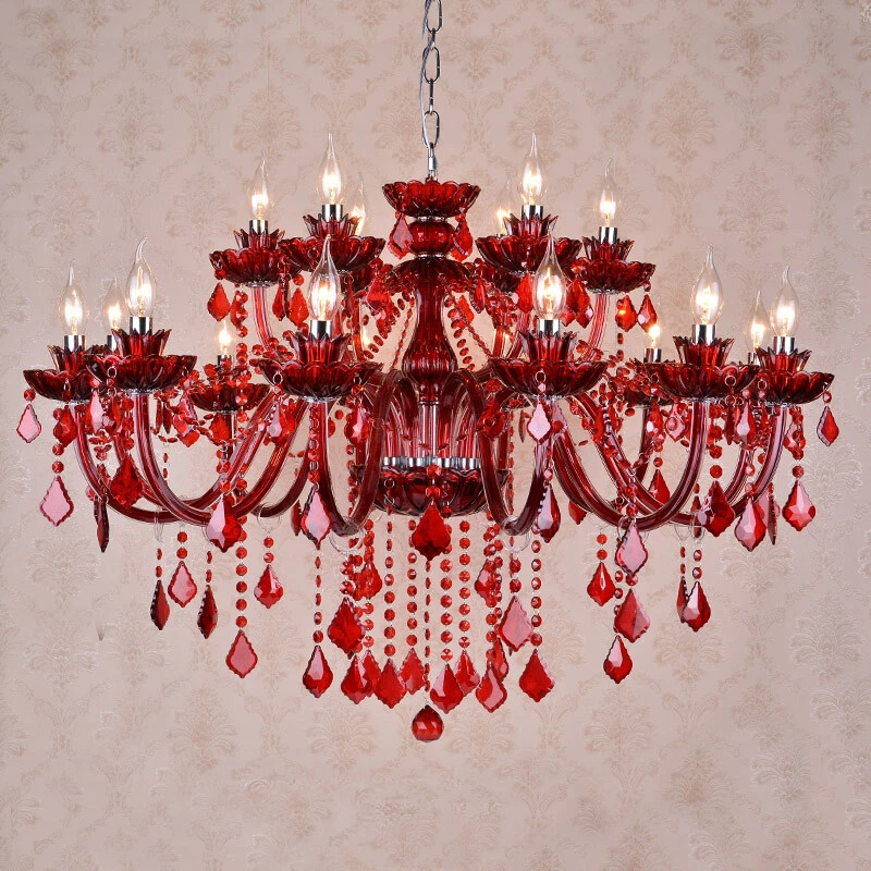 Luxury Colorful Crystal Chandelier Living Room Candle Lighting LED Ceiling Lamp - Image 2 of 4