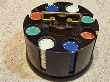 Used Poker chips and cards