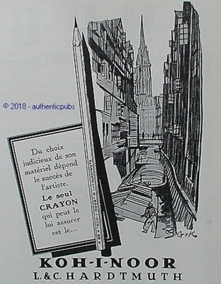 ADVERTISEMENT KOH-I-NOOR L&C HARDTMUTH PENCIL CHANNEL PENNY 1927 FRENCH AD PUB