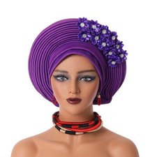 African Women Headtie Auto Gele Headtie Nigeria Turban Wrap Wedding Headwear Cap