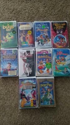 Lot of 10 Different New Sealed Disney VHS Tapes The Rescuers Sleeping Beauty
