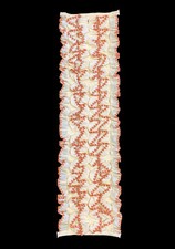 Vintage Ivory with Persimmon Red Trim Ruffled Dickie Shirt Button On 1970's