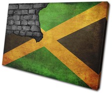 Jamaican Industrial Maps Flags SINGLE CANVAS WALL ART Picture Print