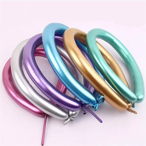 100x Animal metálico Flower Party Twist Latex Atando Magic Long Strip Balloons - Imagen 4 de 9