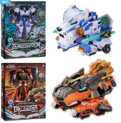 Miniforce Dinoid Warrior FROZEN TIGER + MAGMAKYLO Set Transformer