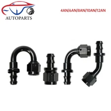 4 6 8 10 12 AN Hose End Fitting Push On Lock Adapter For Oil Fuel Hose Line