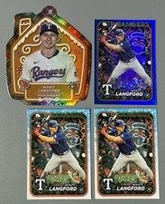 4- 2024 Topps Holiday Wyatt Langford Ornament Blue Foil Metallic 2 Base RC #H113