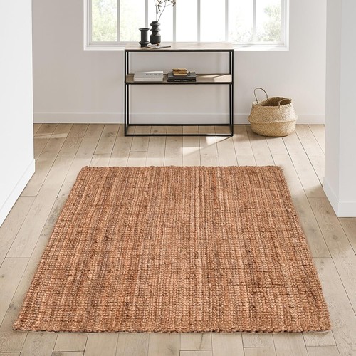 New-Knitted & Tucked Jute Area Rug for Bedroom, Living Room & More - Indoor Area