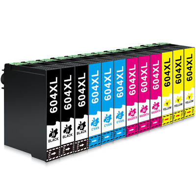 12x Patronen für 604-XL XP-2200 3200 4200 2205 3205 4205 WF-2950 2935 2930 DWF