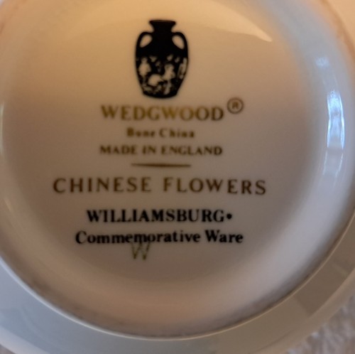 Wedgwood Chinese Flowers Tea Cup White with Burgundy Flowers Gold Rim and Handle - Picture 7 of 7