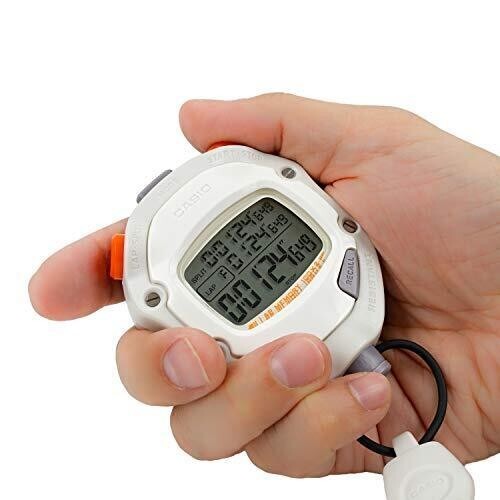 Casio Stopwatch Hs-70w-8jh White Water Resist 5bar Waterproof
