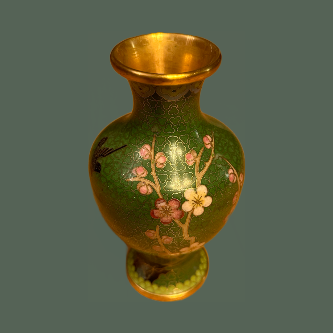 Pair Of Bronze Chinese Cloisonné Vases eBay