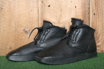 Vintage 90's-Y2K Think! Black Leather Fur Lined Boots EUR 39