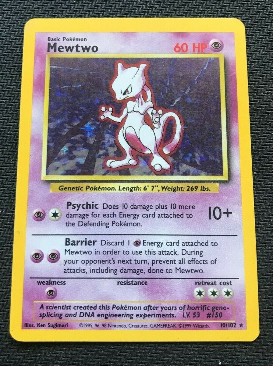 Pokemon 1 UN-COMMON Holo Mewtwo 10/102 – NM Condition | eBay