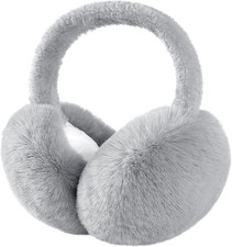 Ear muffs for Women Winter, Faux Fur Earmuffs, Cute Foldable Fluffy Ear Warmers,