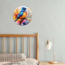 Aluminum Foil Painting Blue Bird Carved Wall Art, HomeDining RoomBarCoffee ShopD