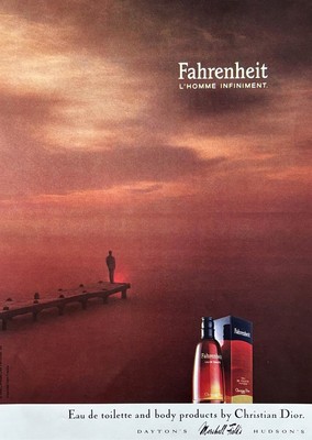 1990 DIOR FAHRENHEIT L'Homme Infiniment Eau de Toilette & Body Products PRINT AD