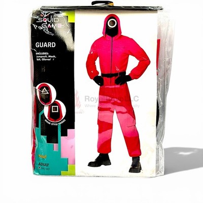 01601459 Spirit Halloween Adult Pink Guard Jumpsuit Costume Squid Game Size Var