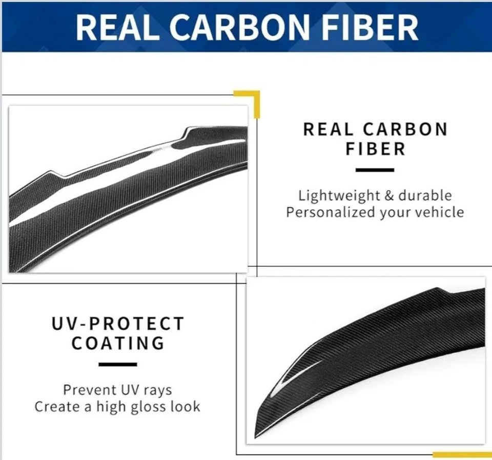 Alerón maletero fibra carbono compatible estilo PSM (2017-2024) modelo Audi A4 S4 B9 Foto 4 de 4