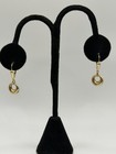 14K Yellow Gold Polished Circle Drop Leverback Earrings 1.25g Estate — photo 1