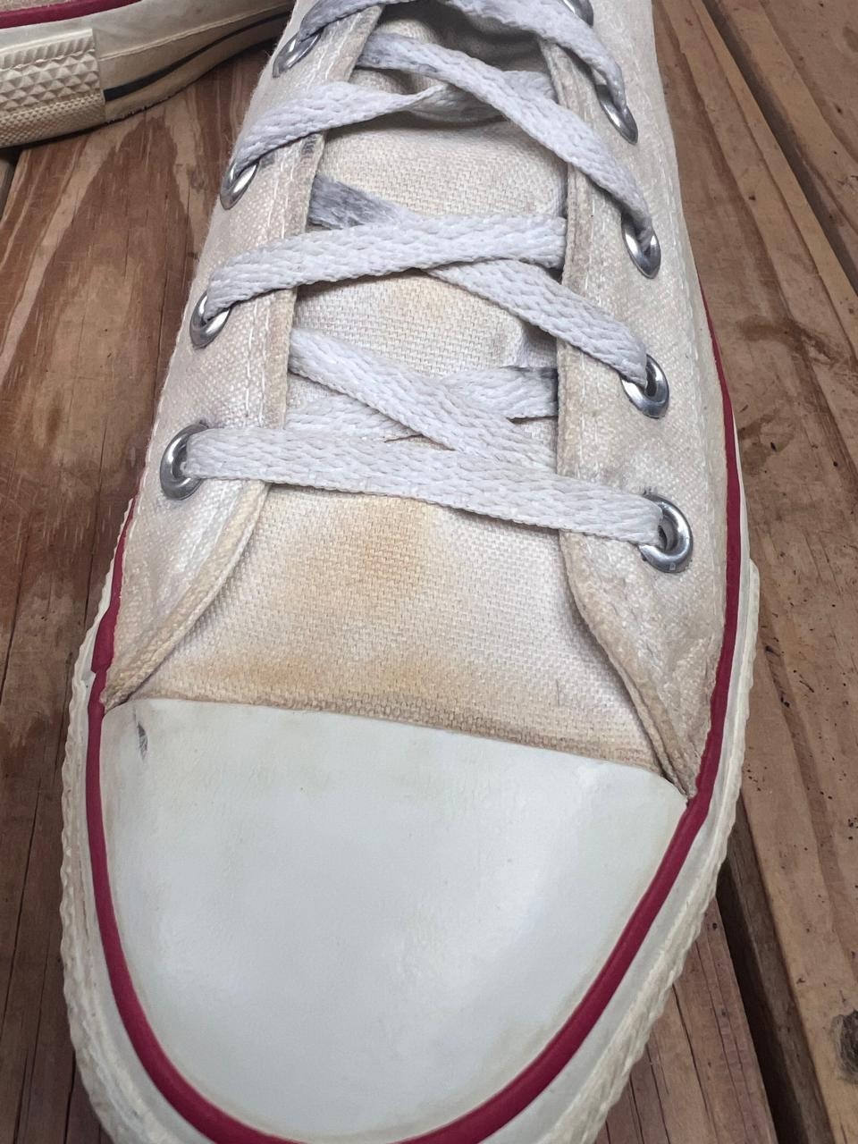 VTG 🔥🔥Rare Chuck Taylor All Star Converse white cream Made In USA 12 uk  11 thumbnail 17