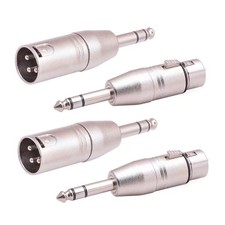 4 Pack,2 Pcs 6.35mm 1/4 Male to XLR Male Adapter and 2 Pcs 6.35mm 1/4 Inch TR...