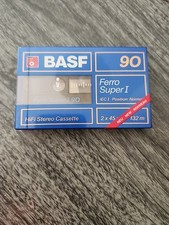 Nastro audiocassetta vuoto stereo hifi BASF Ferro Super I 90 min NUOVO sigillato