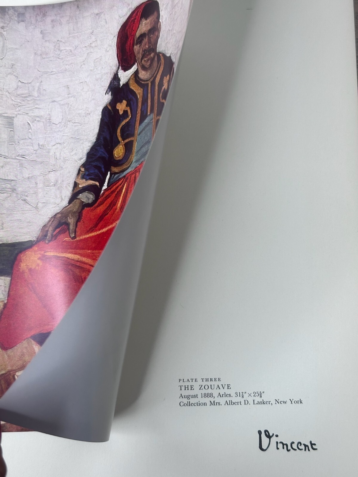 Vincent Van Gogh - The Zouave ( 1888, Arles) - Vintage Limited Edition Art Print thumbnail 3