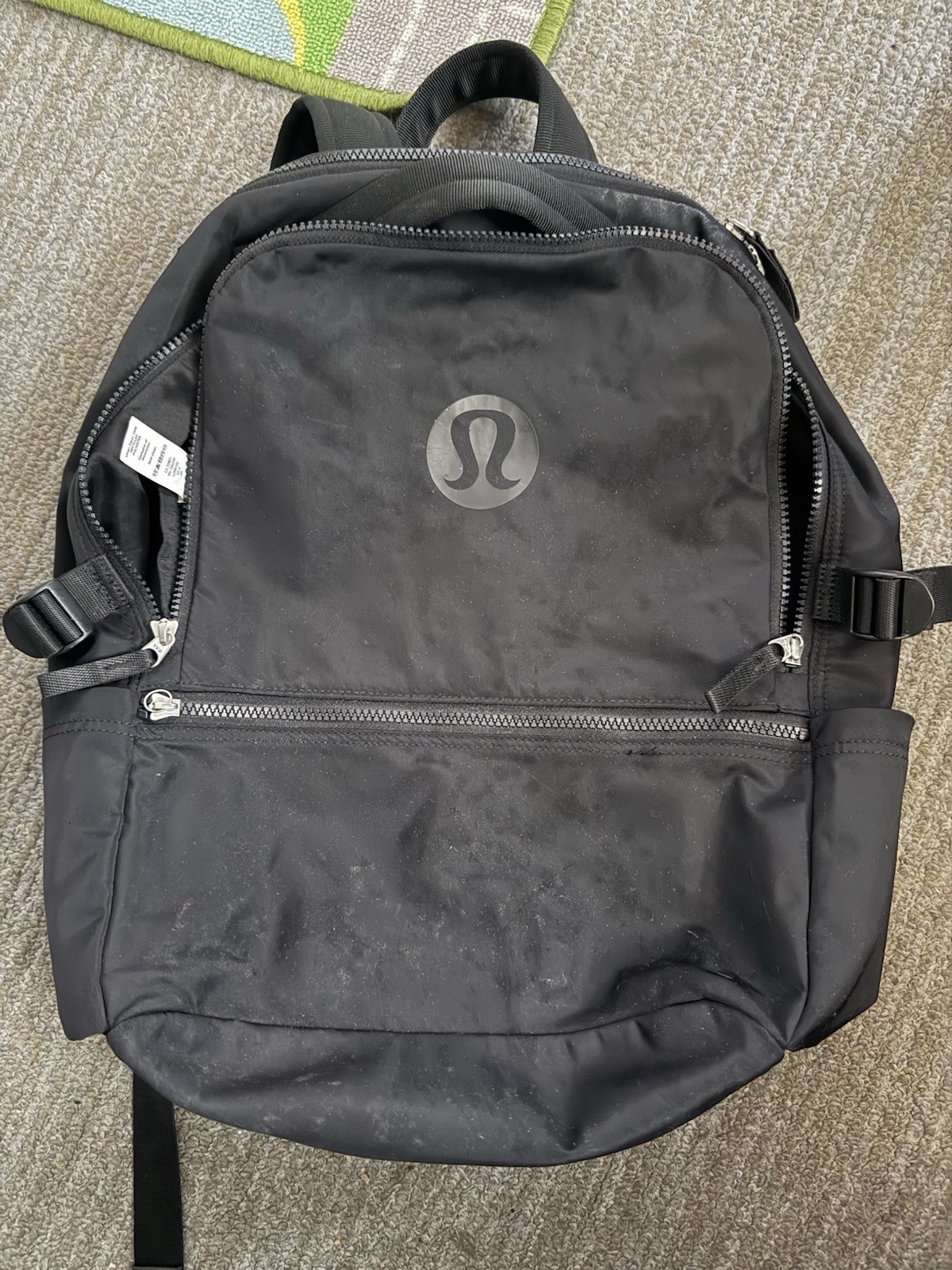 Lululemon Black Backpack Adjustable Strap Zipper … - image 1