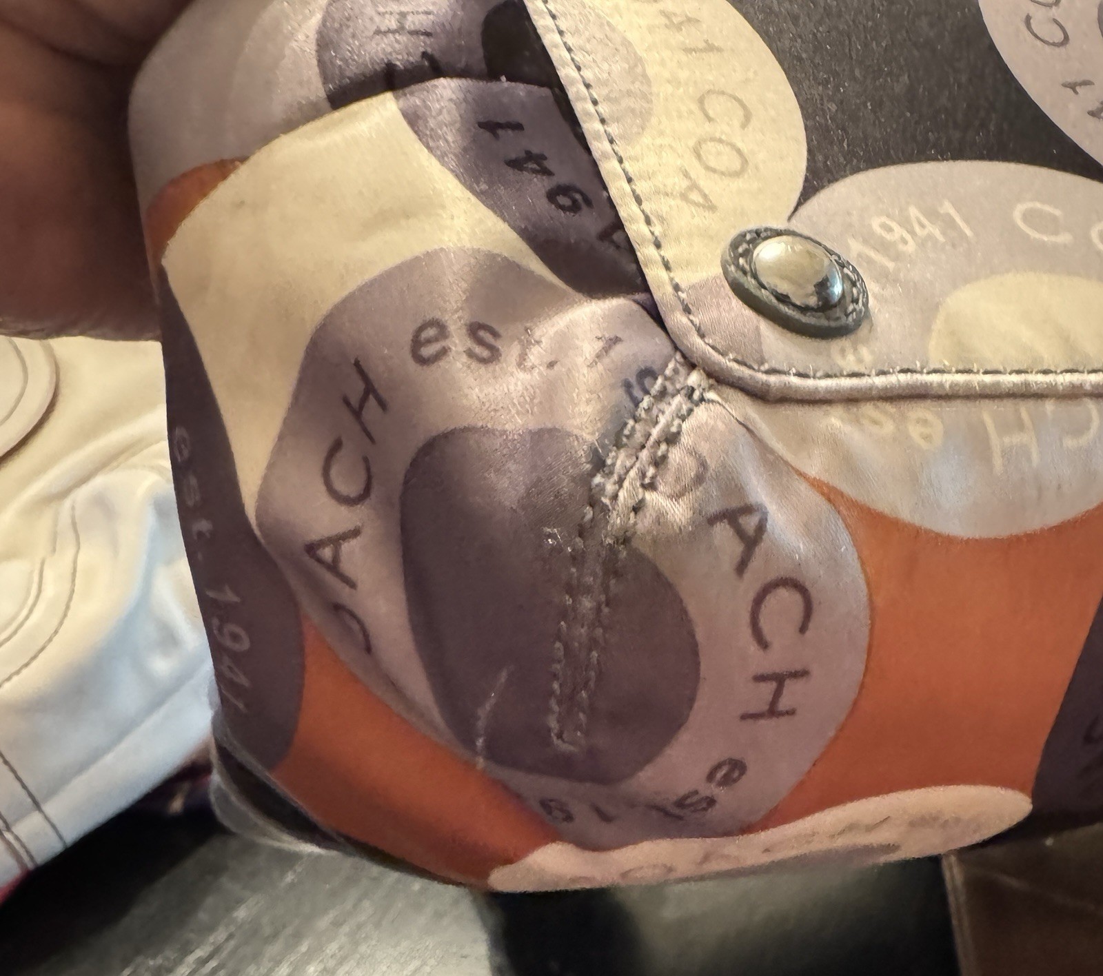 Coach Circle Mosaic Patchwork Madison Satchel Tot… - image 10