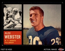 1962 Topps #105 Alex Webster Giants-FB North Carolina St 4 - VG/EX