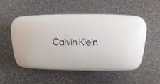 Calvin Klein White Clamshell Glasses Hard Case 6  " x 2  " x 2" 