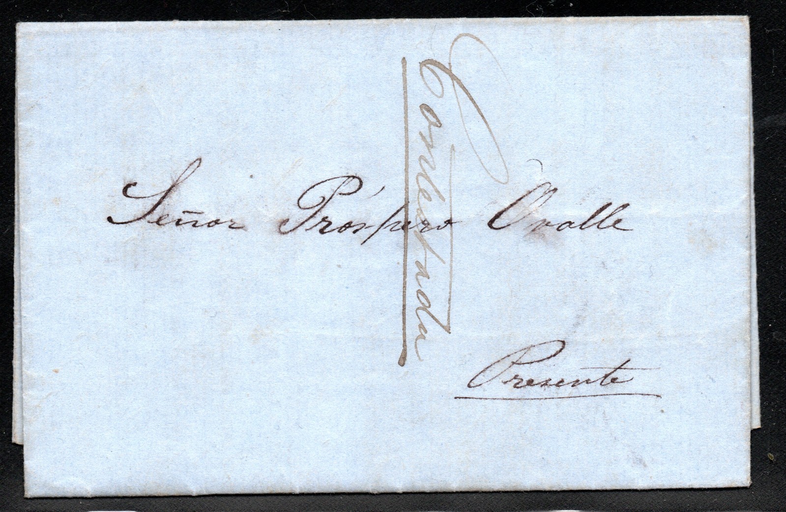 CHILE, cover & letter , 1878, A DON PROSPERO OVALLE, descripcion     #SU-046