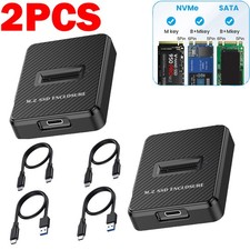 2X M.2 NVMe  SATA to USB C Docking Station M Key B M Key Reader Writer Adapter