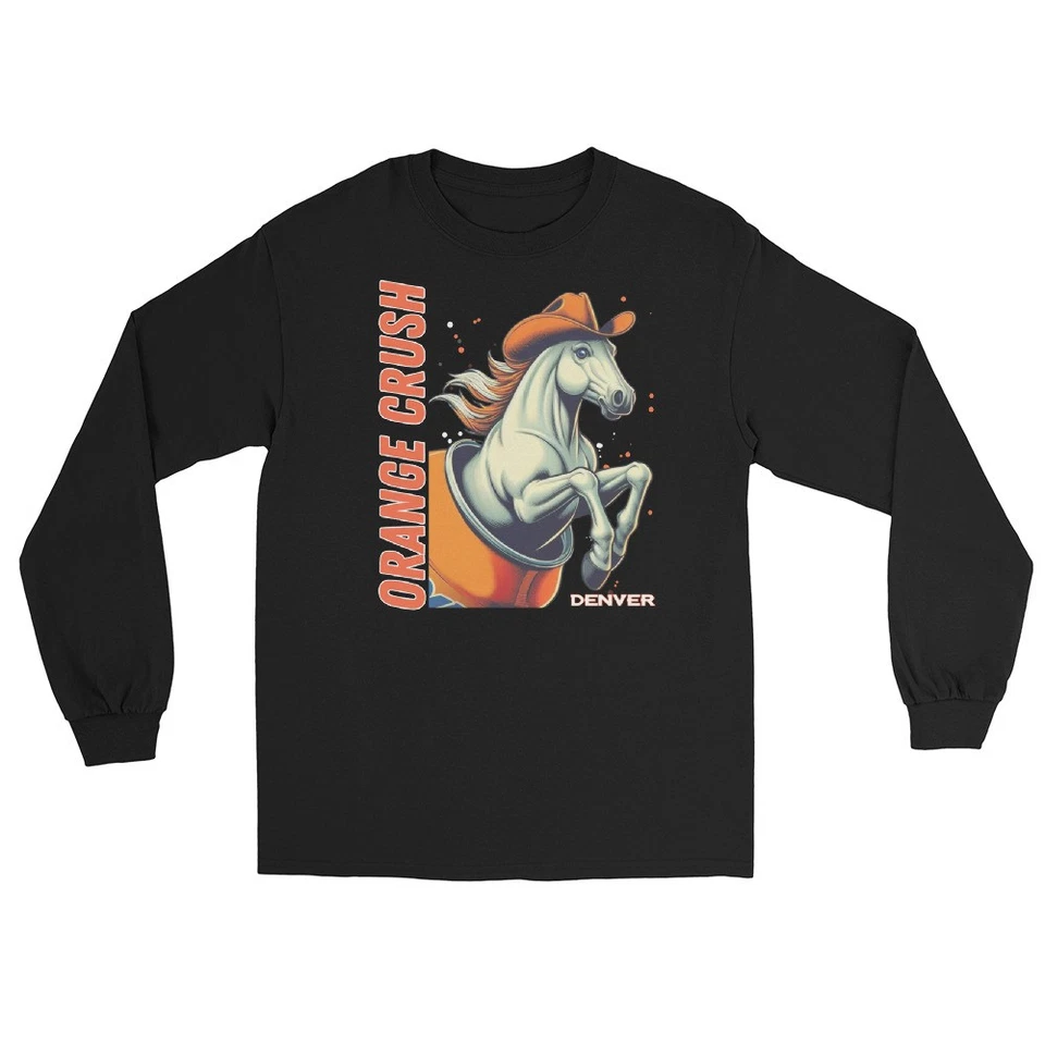 NEW Broncos LONG SLEEVE Shirt Orange Crush Denver Football Mile High Broncos - Image 2 of 4