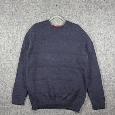 MUSTO Marina Crewneck Knitted Sailing Sweater Navy Blue Mens Size Large #2226