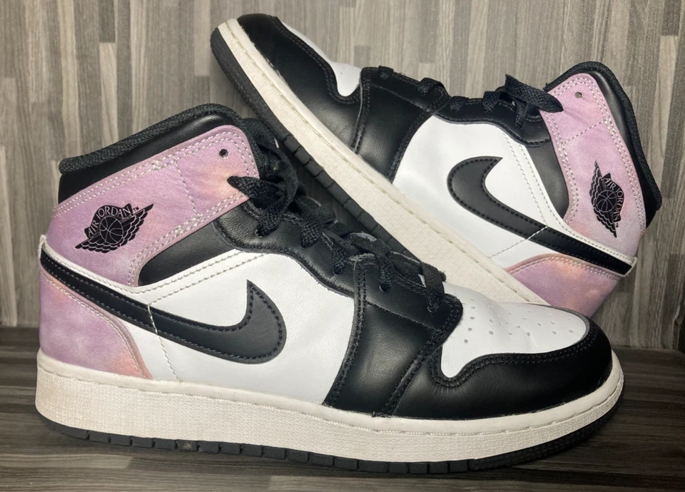 Nike Air Jordan 1 Mid SE GS Negro Blanco Iridiscente DM6216-001 Talla 6Y Para mujeres 7.5 Foto 2 de 4