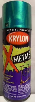 Vintage Krylon X-Metals Metallic Anodized Spray Paint Green 85% Full HTF 2304