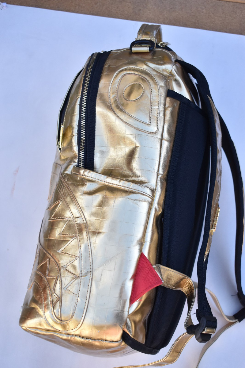 SPRAYGROUND BRICKS ON BRICKS DLXV BACKPACK Gold Backpack   View 6