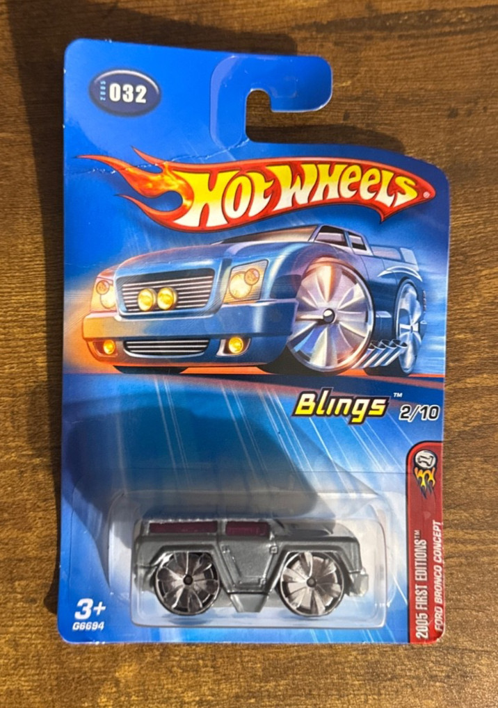 2005 Hot Wheels #32 First Editions Blings 2/10 FORD BRONCO CONCEPT Gray w/Blings