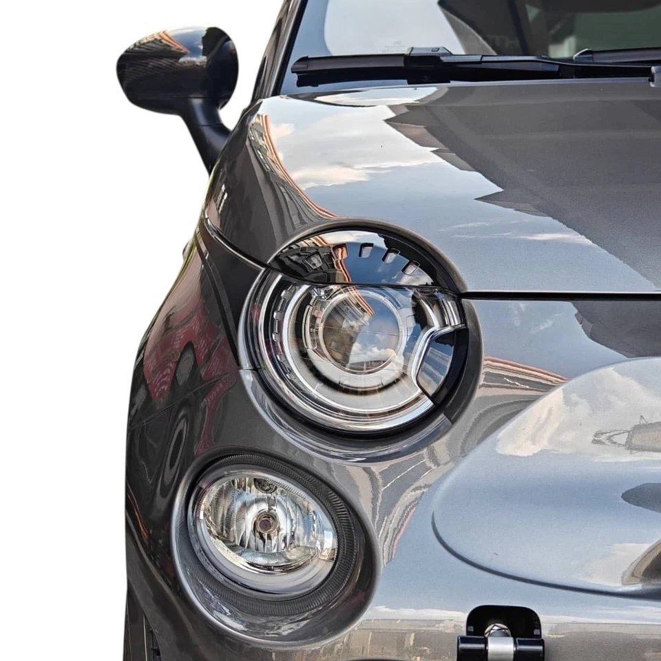 Abarth Xenon Washer Jet Cover PAIR Gloss Black 500 595 695 Headlight Front - Image 2 of 4