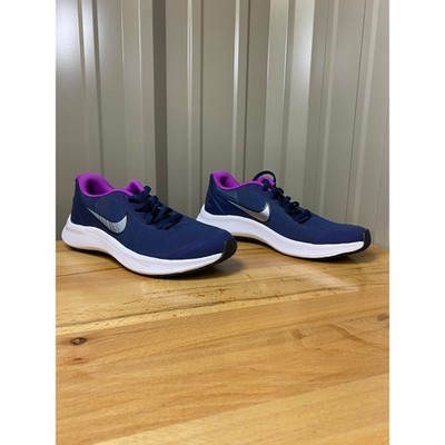Nike Star Runner 3 (GS) Kid's Size 4.5Y Midnight Navy/Metallic Silver New!